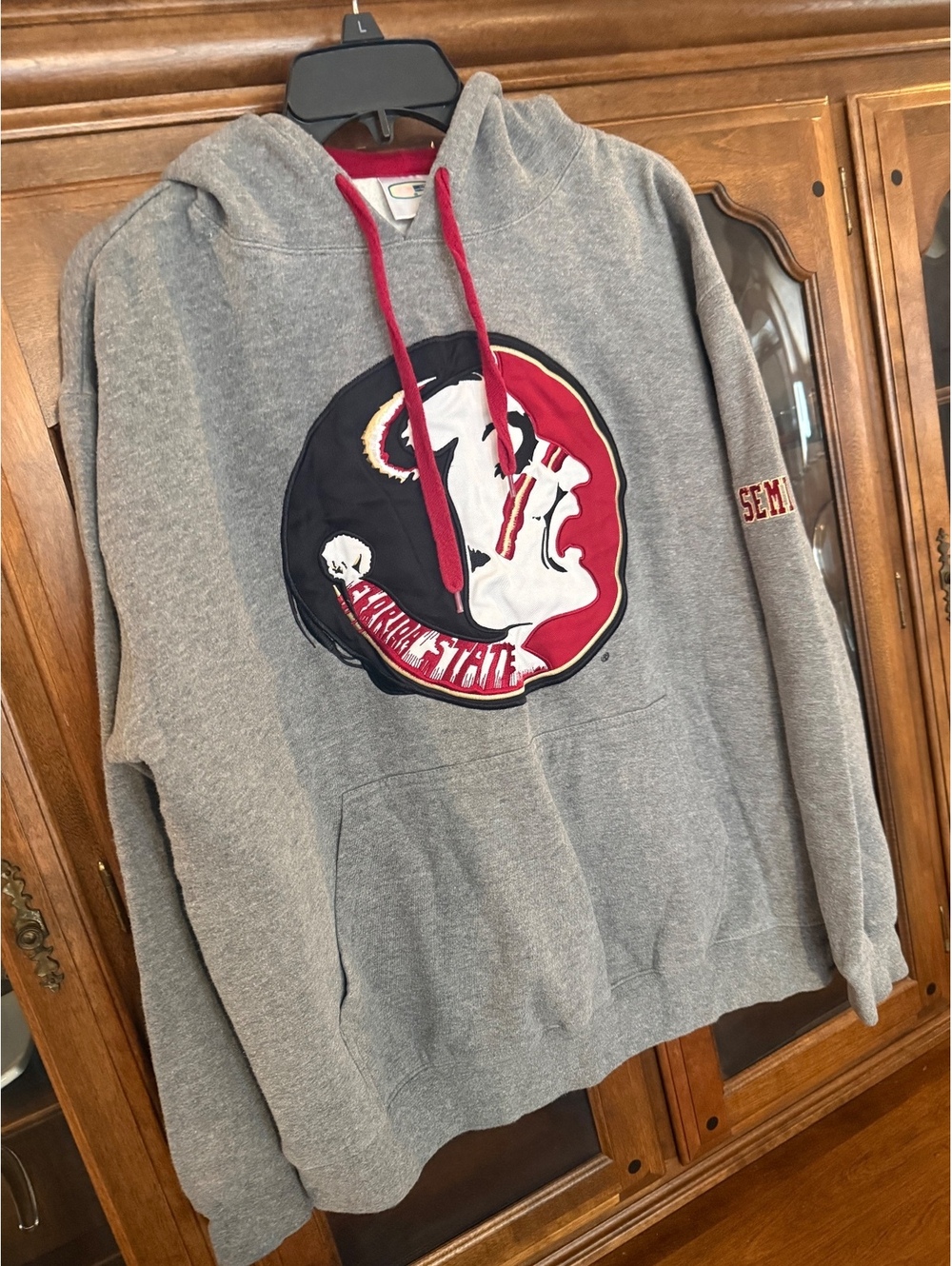 Vintage Florida State Seminoles Hoodie Sweatshirt Gray Large FSU NCAA